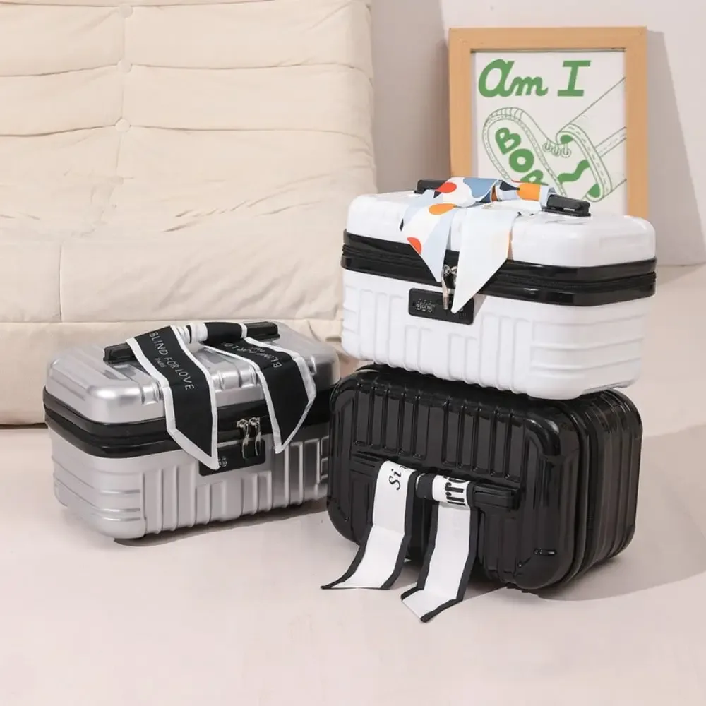 trousse de toilette portable 17 pouces, mini-valise élégante, sac de rangement durable et étanche pour cosmétiques, sac à main pour femme