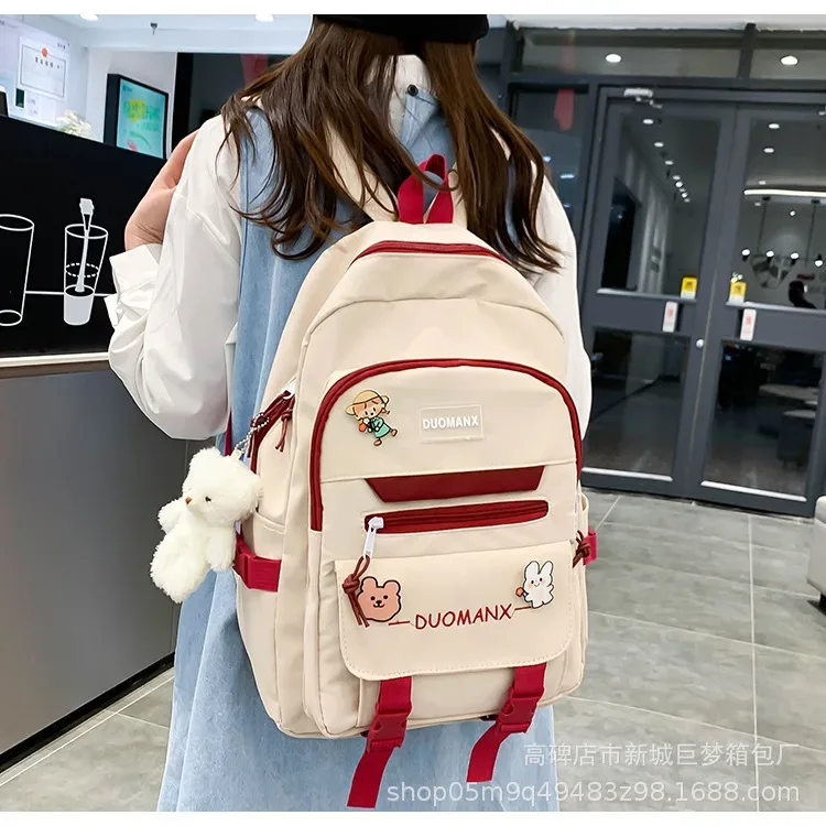 sac à dos simple grande capacité pour lycéens, sac à double bandoulière pour collégiens, petit public du collège, école primaire