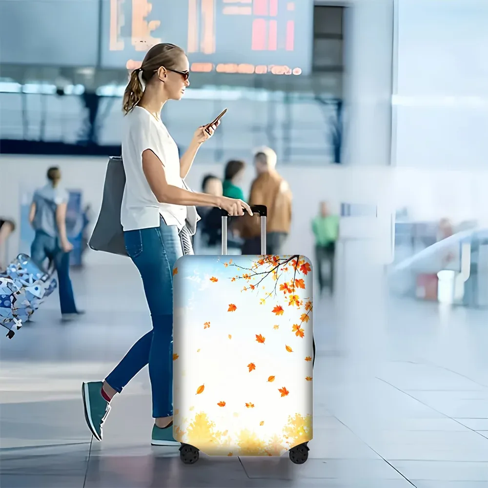 1 housse de bagage à imprimé feuille d'érable d'automne. S'adapte aux valises de 18 à 32 pouces ; protège efficacement vos bagages.