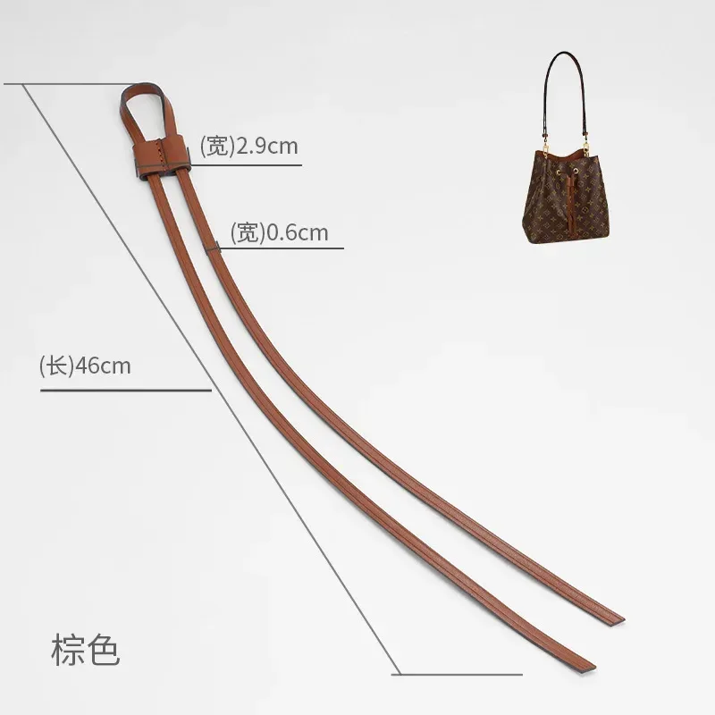 cuir véritable fait à la main en cuir vachetta chaîne toboggan/gardien coulissant pour lv neo nm/bb sacs seau sacs à dos