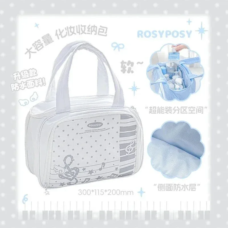 sac de maquillage coloré multifonctionnel de grande capacité, plusieurs compartiments pour le rangement, nouveau sac à bandoulière d'été doux et mignon pour femmes