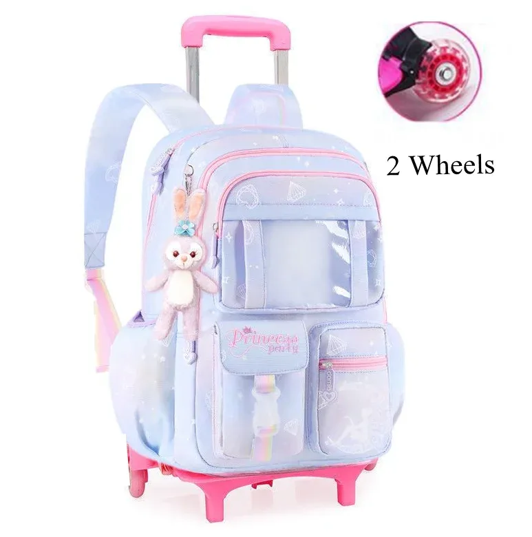 sac à dos à roulettes pour filles, cartable à roulettes