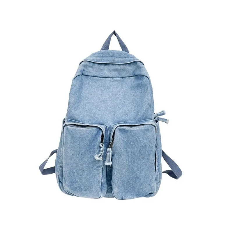 denim fermeture éclair décontracté mode sacs à dos solide grande capacité 2025 haute qualité sacs pour femmes polyvalent haute qualité sacs à dos