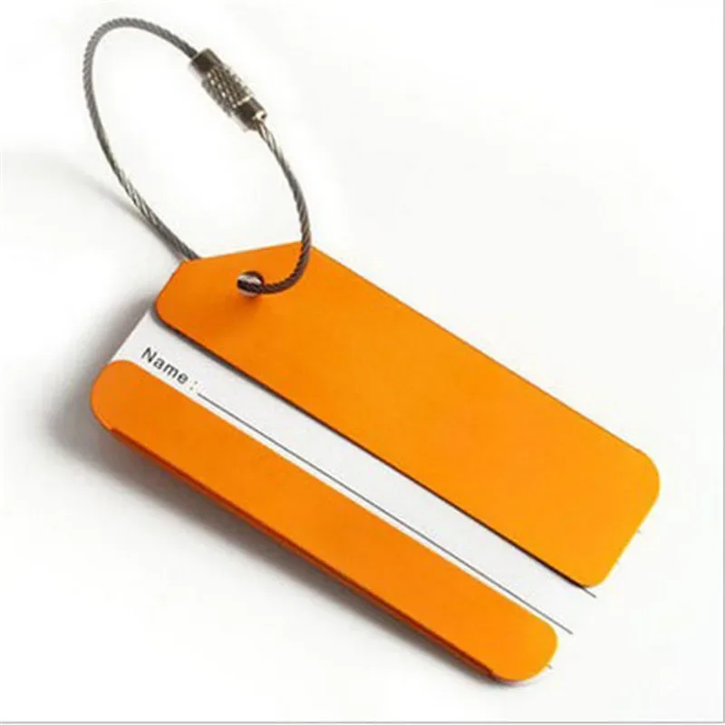 étiquettes de bagage de voyage en métal réutilisables étiquettes de valise en aluminium avec cordes étiquette de sac boucle en acier inoxydable nom carte d'identité pour valise