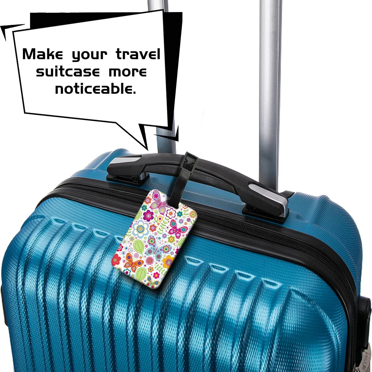 étiquette de bagage pour femme avec motifs floraux, porte-carte d'identité anti-perte pour valise et sac à dos, accessoire de mode pour bagages, cadeau