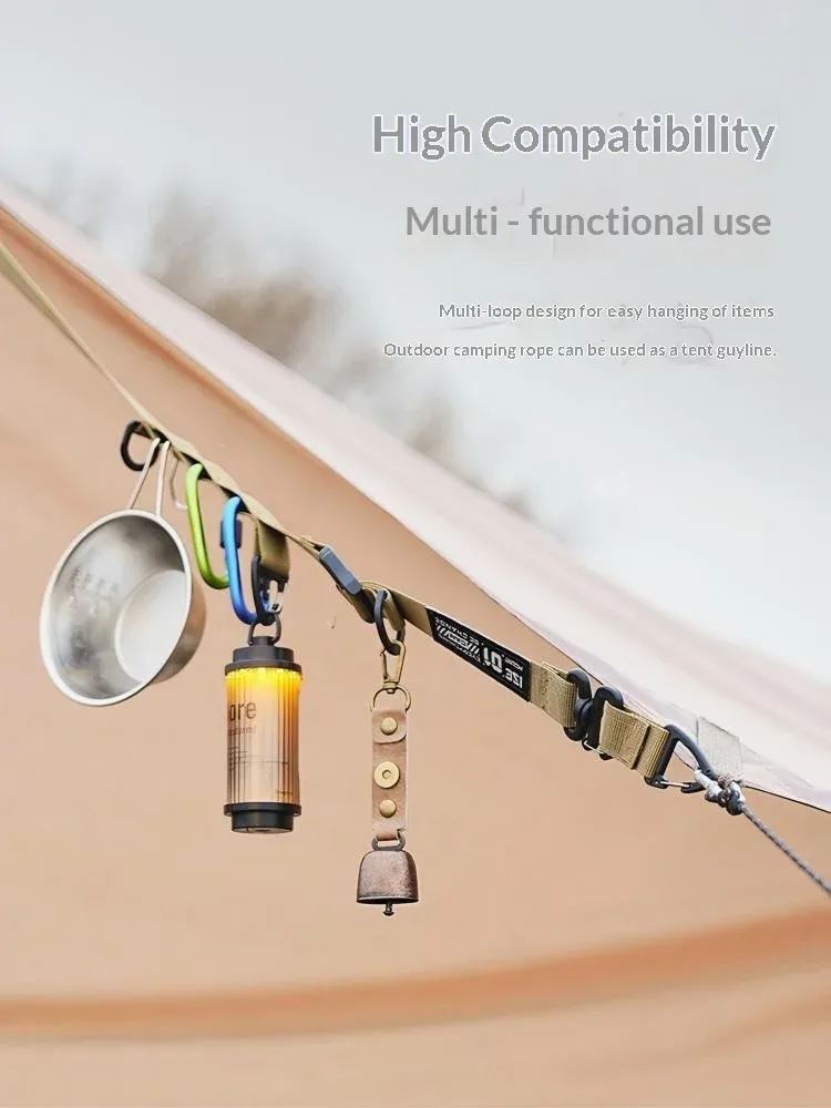 sangle de sac bandoulière réglable à dégagement rapide multifonction avec anneau de suspension pour camping en extérieur