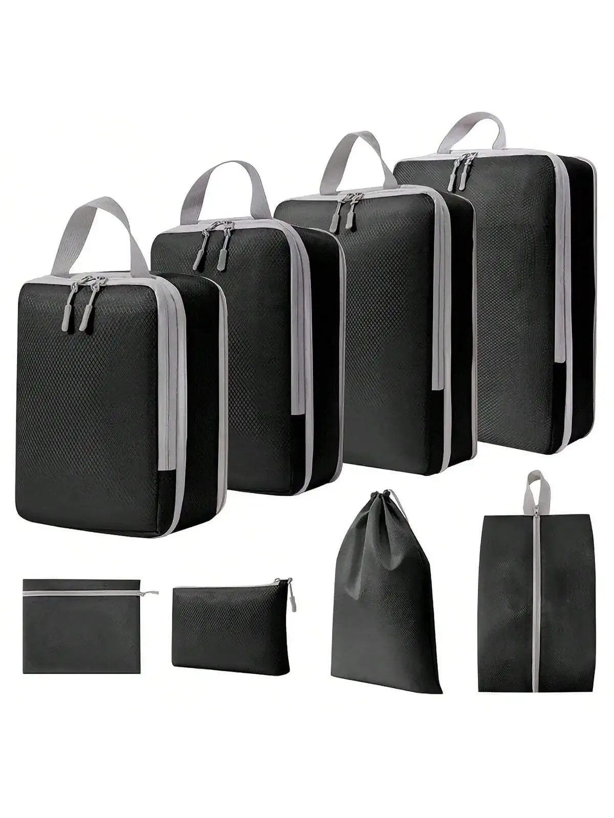 4 pièces/ensemble emballage compressible sac de rangement de voyage cubes valise étanche en nylon portable avec sac à main organisateur de bagages ryanai