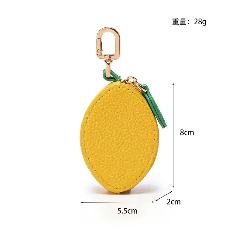 porte-clés en cuir motif fruit mignon, mini porte-monnaie à fermeture éclair pour sac à dos, breloque pour femme et fille, accessoires de vacances d'été à la plage, cadeaux