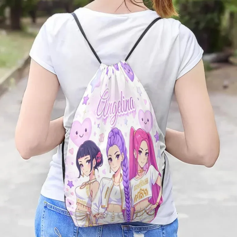 sac à dos à cordon personnalisé avec nom et texte, sac de sport léger, sac de voyage, sac de rangement pour femmes, hommes et enfants