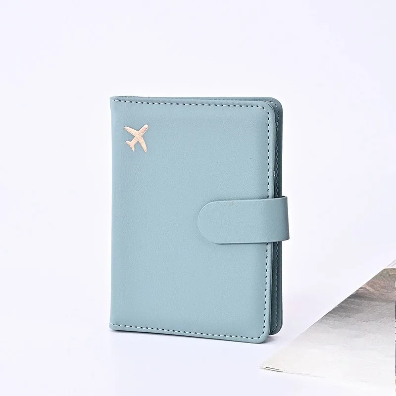 étui porte-passeport en cuir étanche avec porte-cartes de crédit, housse de voyage mignonne pour femme/homme avec fermoir