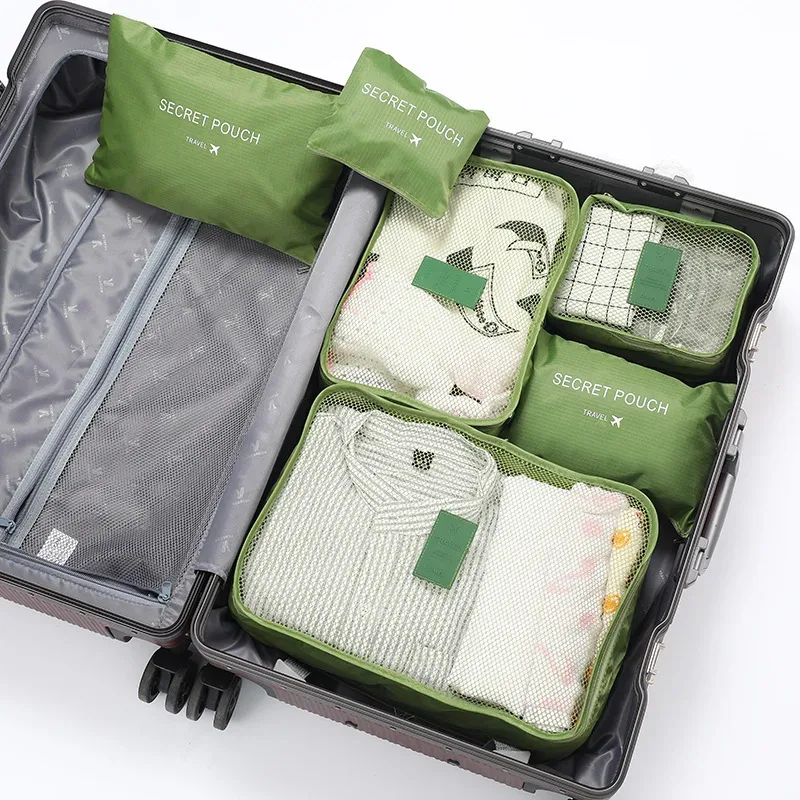 ensemble de sacs de rangement pour bagages de voyage d'affaires, petit ensemble de six pièces, organisateur de vêtements et de chaussures, style moderne minimaliste, poly…