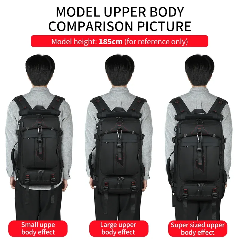sac de voyage pour l'extérieur de 60-80l, grande capacité, valise pour ordinateur portable de 18 pouces, sac à dos multifonctionnel imperméable