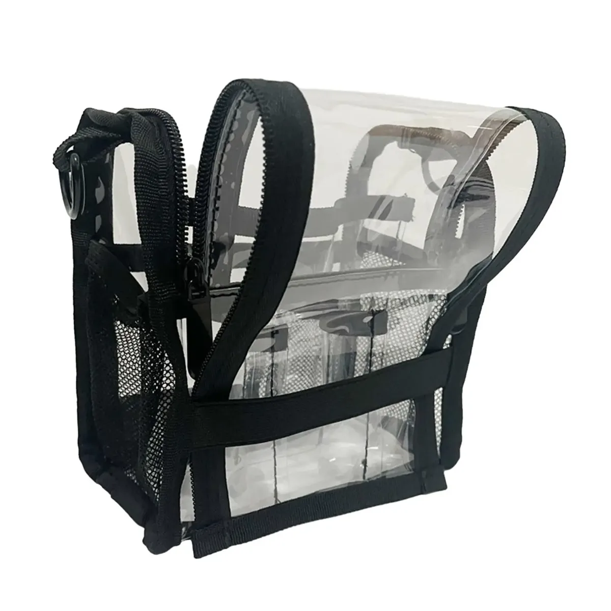 grande trousse de maquillage transparente multifonctionnelle, imperméable, portable, pour artistes maquilleurs, pour l'extérieur, la chambre, la salle de bain, le bureau, la maison