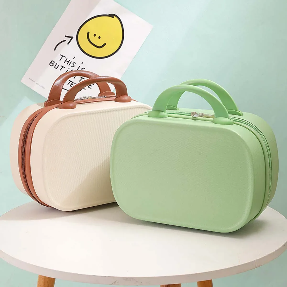 bagage à main contrasté de couleur, petite trousse de maquillage pour femmes, pratique, étui de mot de passe de voyage de 14 pouces, mini sac de rangement léger