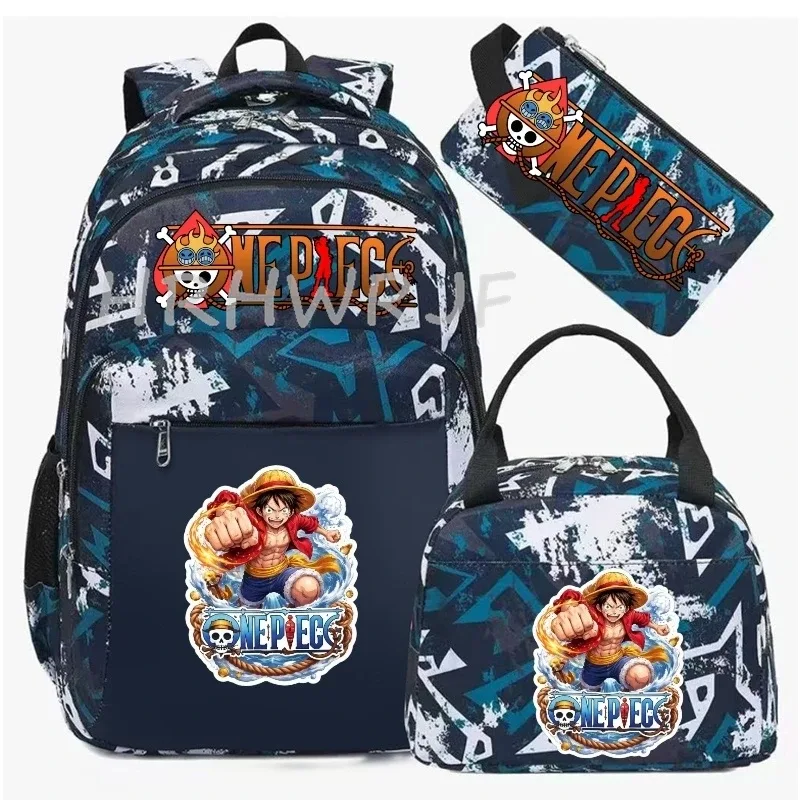 sac à dos one piece monkey d luffy camouflage, grand sac de voyage pour adolescents, sac d'école pour femmes et hommes, sac à dos décontracté pour ordinateur portable