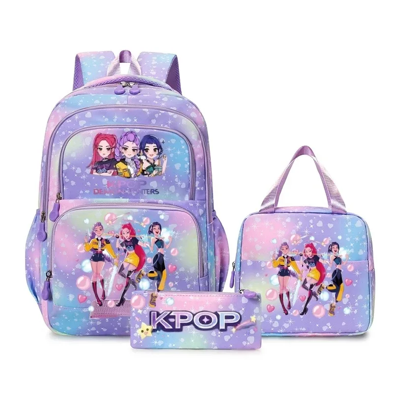 sacs à dos kpop colorés pour garçons, rumi mira zoey huntr/x saja, sacs d'école décontractés, sacs de voyage imprimés, mochila