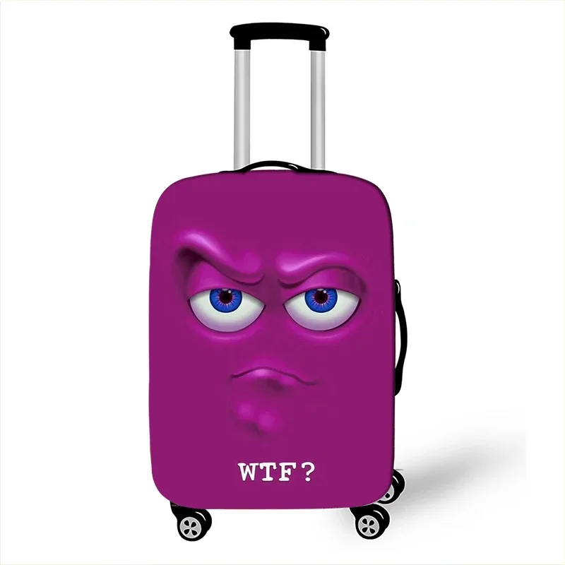 housse de bagage avec impression d'expression drôle, gaine de protection pour valise de voyage, étuis anti-poussière élastiques adaptés aux accessoires de bagages de 18 à 32 pouces
