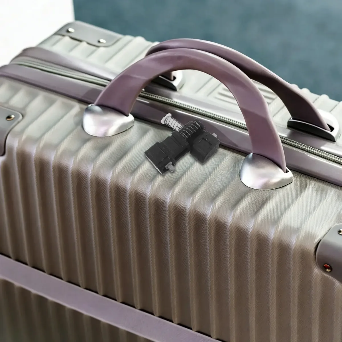 lot de 2 poignées télescopiques en métal robustes avec clip de remplacement et bouton-poussoir pour réparation de valise et sac de voyage