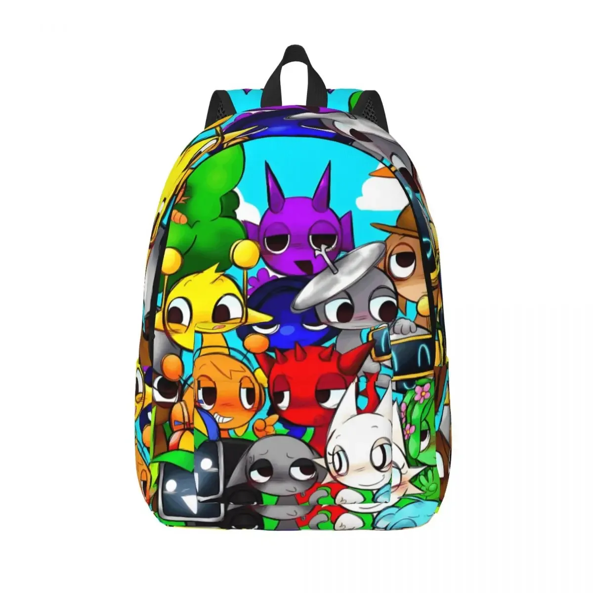 dessin animé personnalisé sprunki toile sac à dos femmes hommes sac à dos décontracté pour les sacs d'université d'école