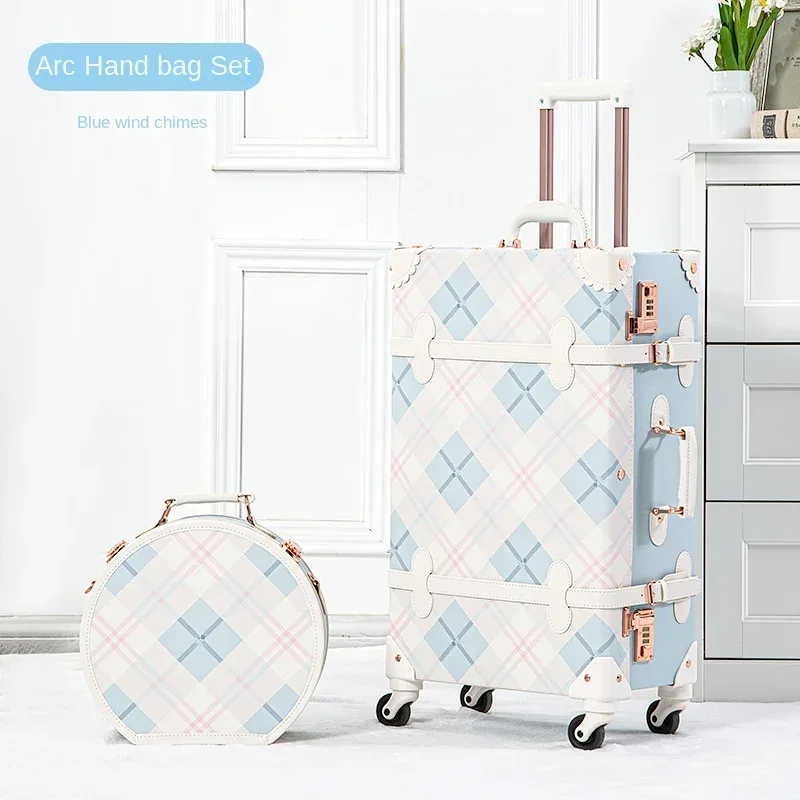 valise en cuir vintage, porte-bagages rétro, valises à roulettes en laiton antique, porte-bagages de 22 pouces, valise de voyage