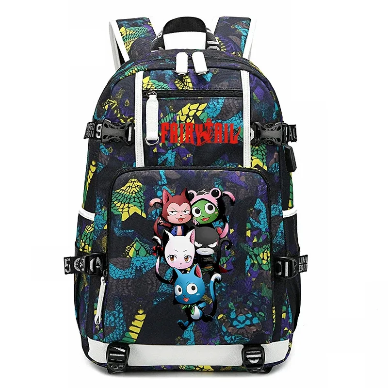 sac à dos d'école imprimé fairy tail anime, grande capacité, sac à livres pour adolescents et enfants, sac à dos de voyage décontracté