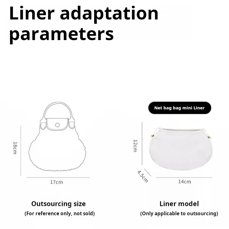 sac en filet organisateur insérer pour longchamp mini doublure sac de rangement ultra-léger sac à bandoulière sangle de rangement sac étanche accessoires