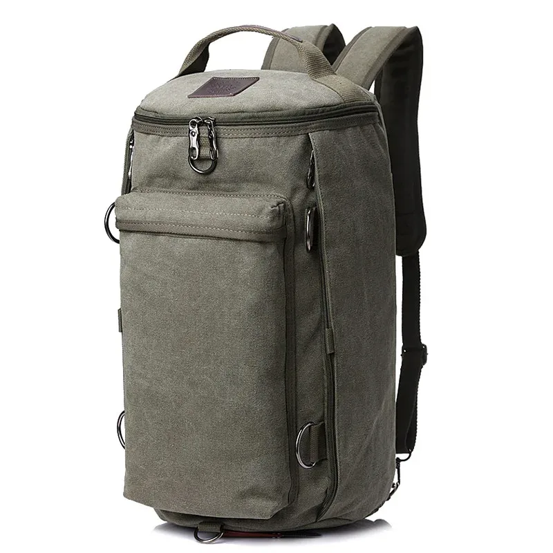 sac à dos en toile multifonctionnel pour hommes, sac à main de voyage, cartable de grande capacité, camping en plein air, sac à bandoulière initié portable