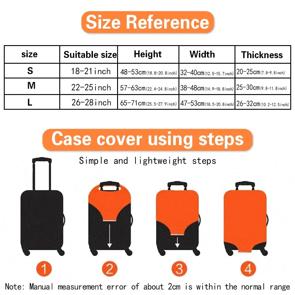 housse de protection élastique pour valise, housse anti-poussière tendance pour bagages à roulettes de 18 à 28 pouces, avec impression de nom, accessoires de voyage