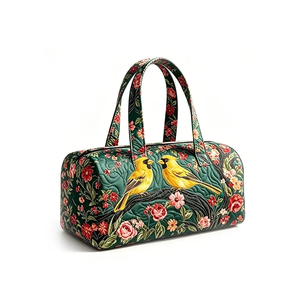 sac de voyage matelassé, sac de week-end, motif floral tropical chat mignon, bagage à main léger pour la plage, les vacances, les fêtes et le sport