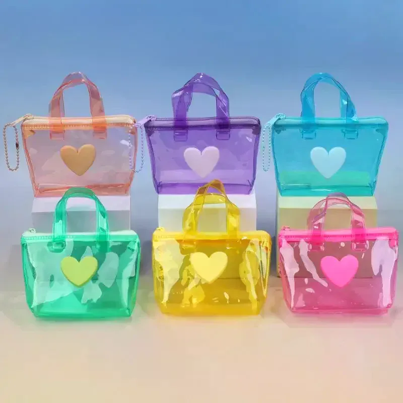 Sac de rangement uni en forme de cœur, mini porte-monnaie étanche, porte-clés portable, étui pour écouteurs