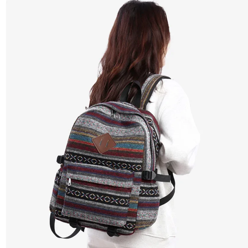 vintage nouveaux sacs à dos patch grande capacité femmes style ethnique voyage sac à dos broderie sac à dos