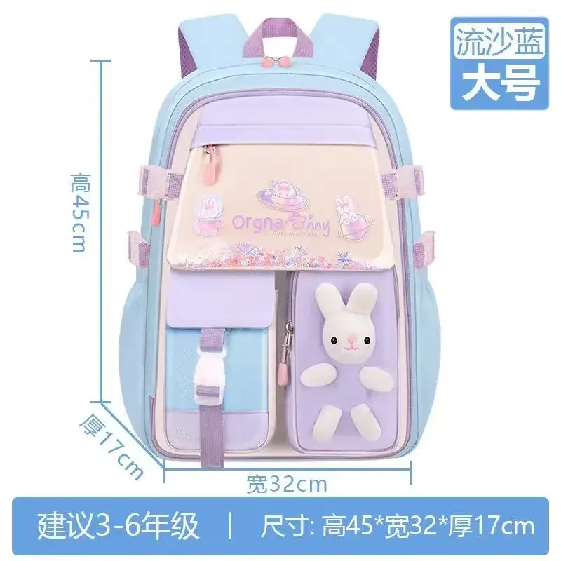 sac à dos adorable en forme de lapin pour adolescentes, cartable mignon de dessin animé pour filles de l'école primaire, sac à dos de voyage en 2 tailles pour les élèves de la 1ère à la 9ème année