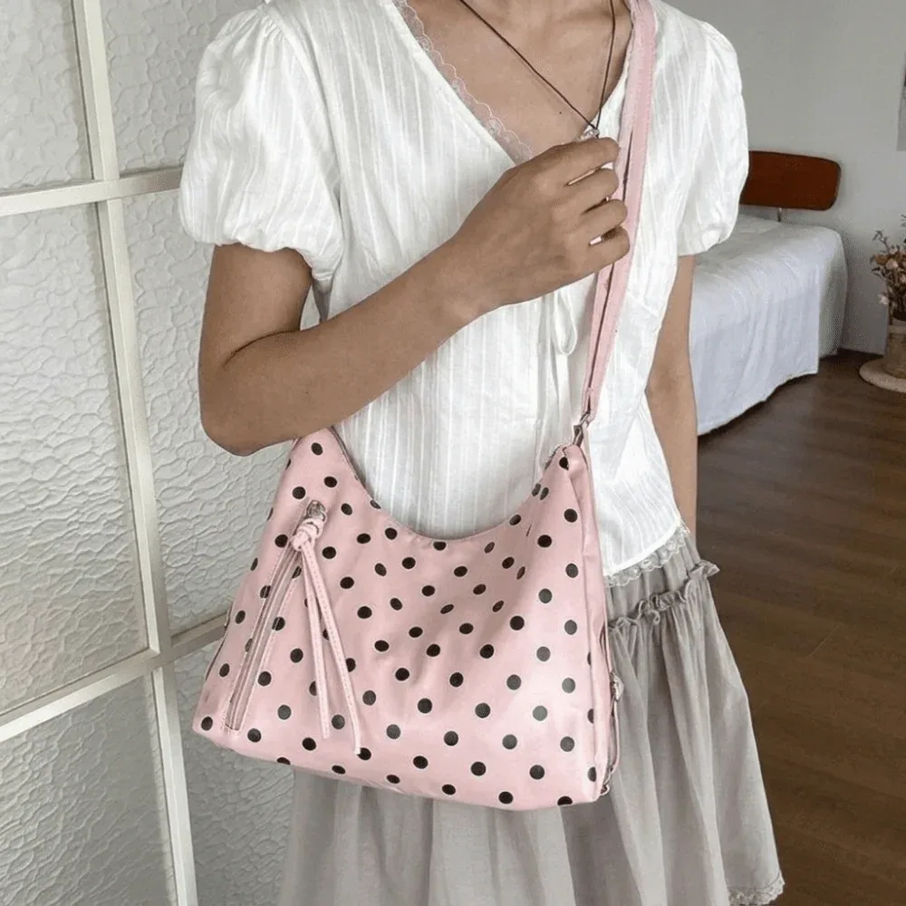 sac à bandoulière vintage en cuir pu à pois, grande capacité, léger, sac fourre-tout, sac sous le bras, sac à dos, sac seau, sac à main, cadeau pour femme
