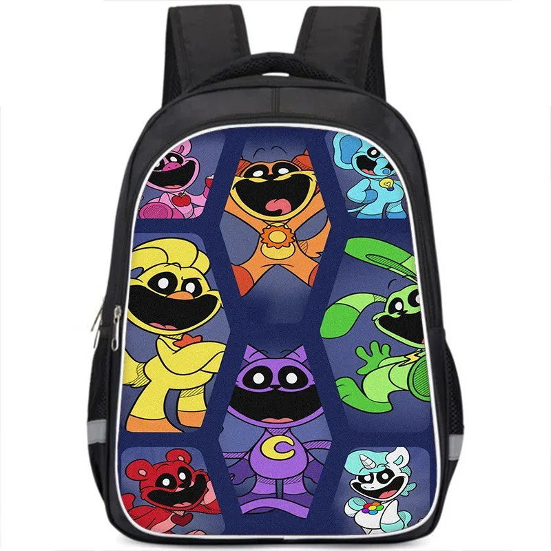 sac à dos smiling critters pour enfants, cartable double couche, cadeau d'anniversaire, sacs d'ordinateur pour étudiants