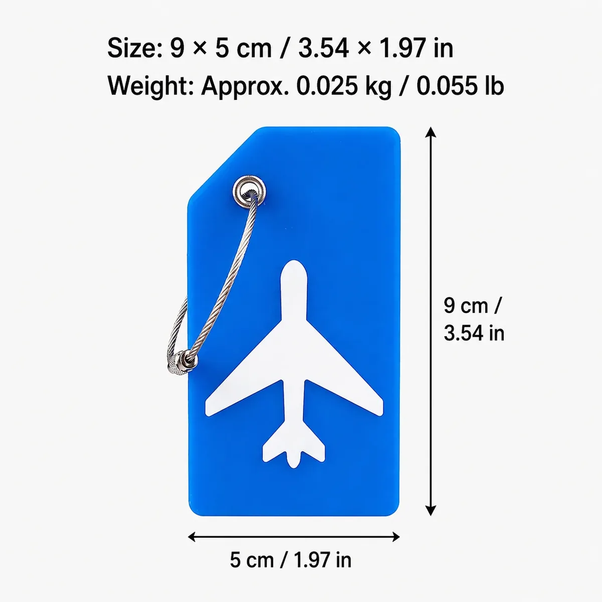 2/5 étiquettes de bagage en silicone, motif avion, identificateur de valise, couleurs vives avec boucle en fil d'acier, porte-nom, usage quotidien