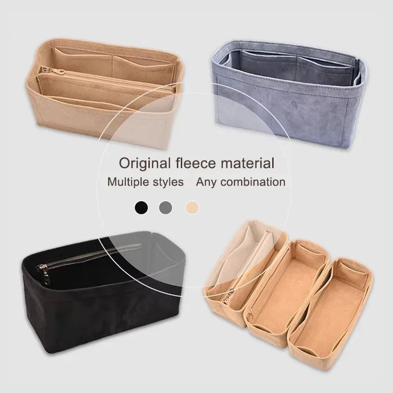 insert organisateur de sac pour h-birkin 25 30 35, sac à main en velours, sac à cosmétiques, support de rangement, sac de modification intérieure, accessoire