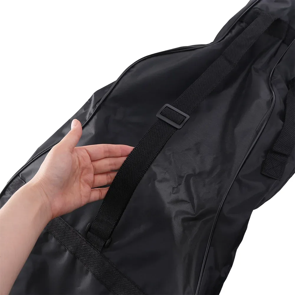 sac de guitare antichoc à sangle réglable, sac à dos de guitare en tissu oxford noir, sac à bandoulière simple imperméable avec fermeture éclair et poignée