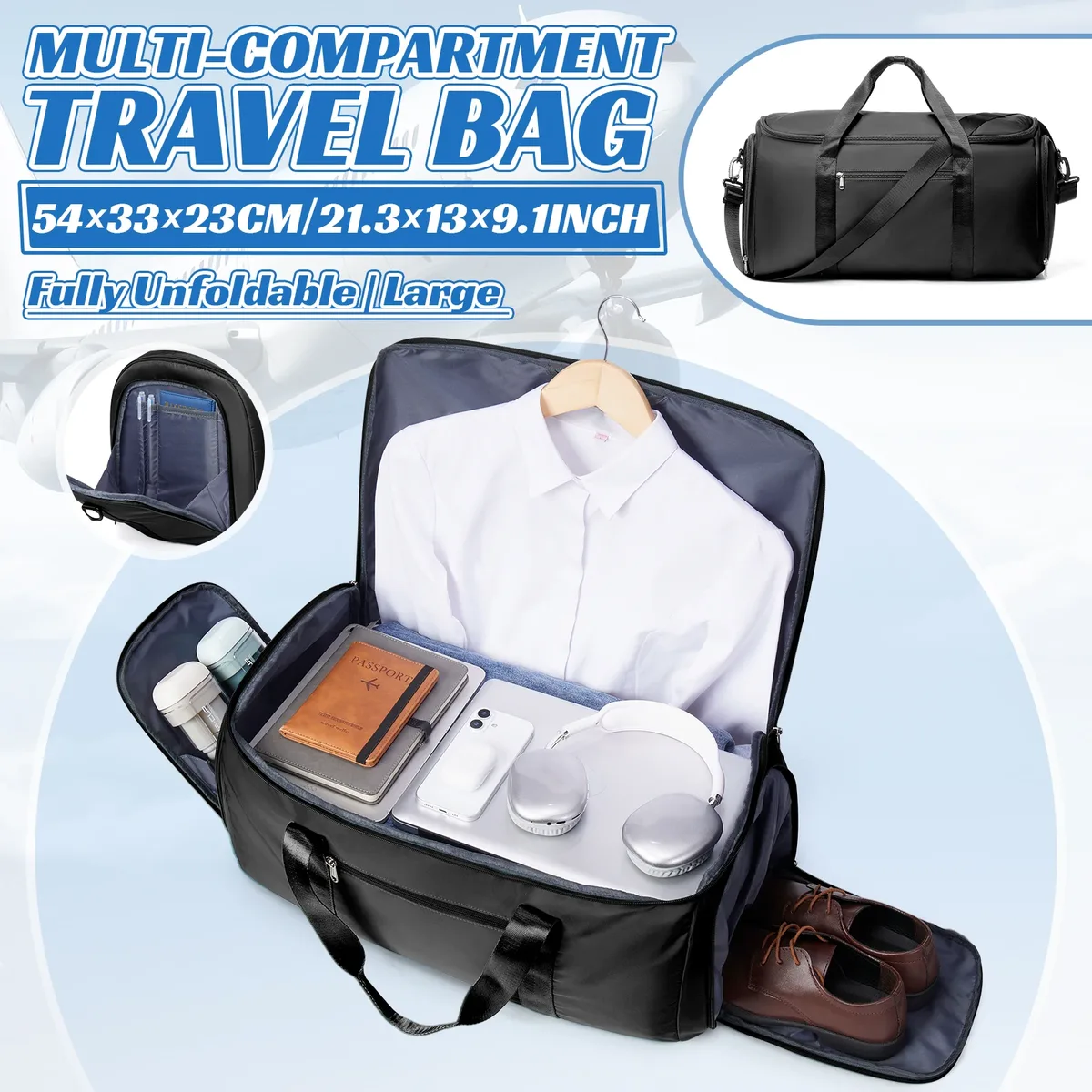 sac de voyage pour homme, sac de transport convertible pour vêtements, sac de week-end, valise suspendue, sac de voyage d'affaires, sac à vêtements