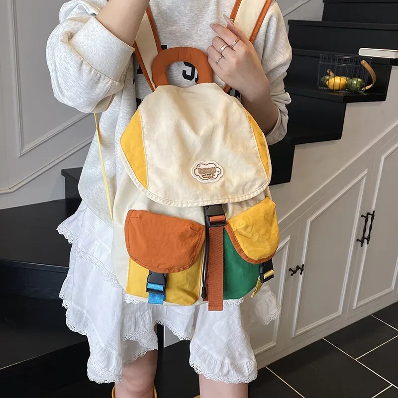 nouveaux sacs assortis parent-enfant, 2 tailles, style coréen, grande capacité, sac à dos scolaire à cordon, nylon, multi-poches, sac à dos pour enfants