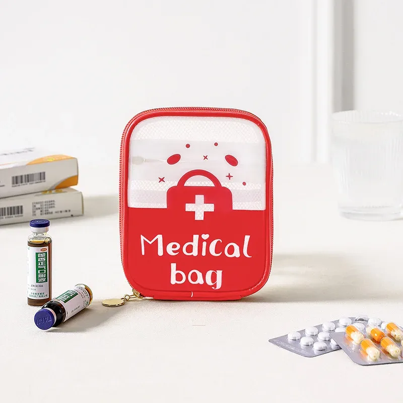 trousse à médicaments transparente et étanche, trousse de premiers soins portable de voyage, sac de rangement de médicaments à domicile, trousse médicale portable de grande capacité