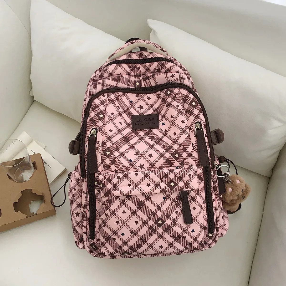sac à dos scolaire grande capacité style coréen pour jeunes filles du collège, sac à dos de navetteur, sac à dos de campus en nylon pour jeunes, capacité 20-35l