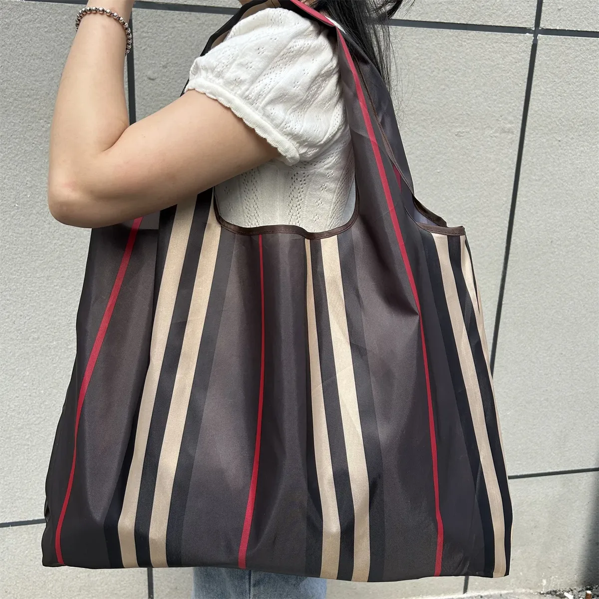 sac de courses pliable de grande capacité en tissu oxford, sac fourre-tout écologique, sac à bandoulière de voyage imperméable, sac à main réutilisable