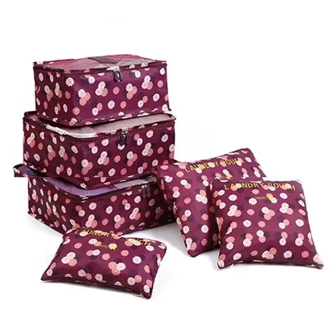 ensemble de 6/7 pièces, sac de rangement de voyage, grande capacité, bagages, vêtements, tri, organisateur, valise, pochette, étui, chaussures, emballage, sac cube