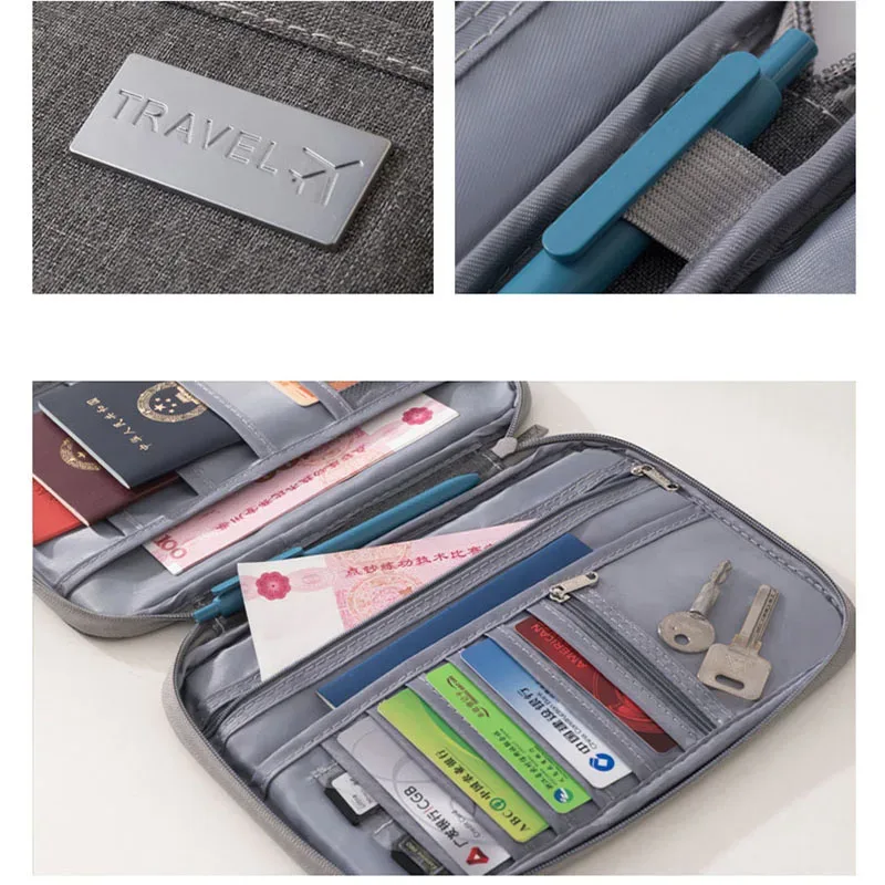 porte-passeport familial pour femmes, organiseur de documents de voyage, porte-cartes de crédit imperméable
