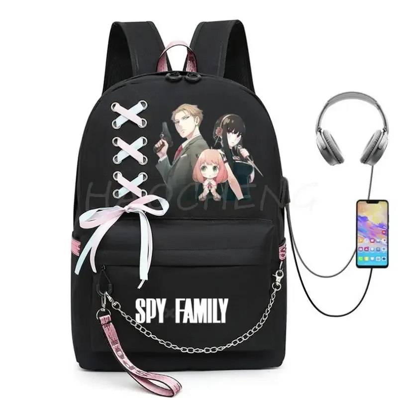 spy x family anya forger anime sac à dos pour femmes kawaii design étudiant école sac à bandoulière toile jeunesse voyage en plein air sac à dos