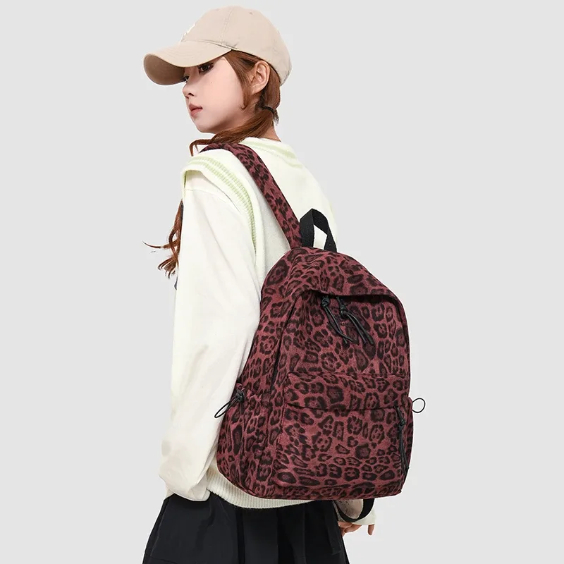 sac à dos oxford imprimé léopard pour femmes, tendance, grande capacité, sac d'école, sac à dos de voyage décontracté pour adolescentes, usage quotidien