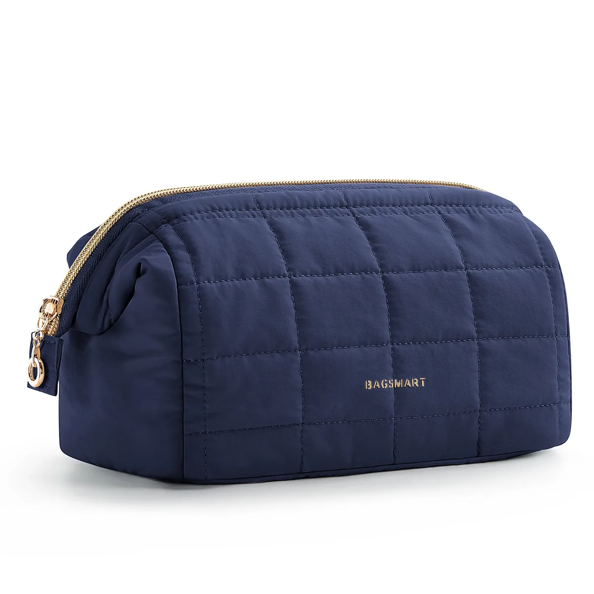 bagsmart-trousse de maquillage gonflée pour femme, trousse de maquillage rembourrée, trousse de maquillage, poudres larges ouvertes, trousse de toilette, essentiels de voyage