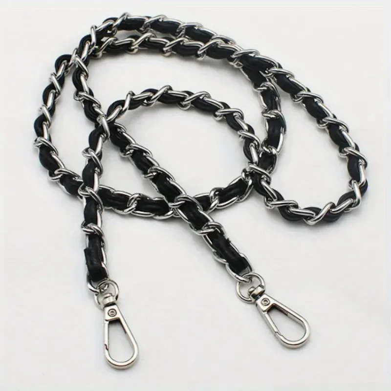 chaîne de sac à main en cuir pu et métal, réglable et interchangeable, pour sacs à bandoulière, sacs à dos et ceintures polyvalentes