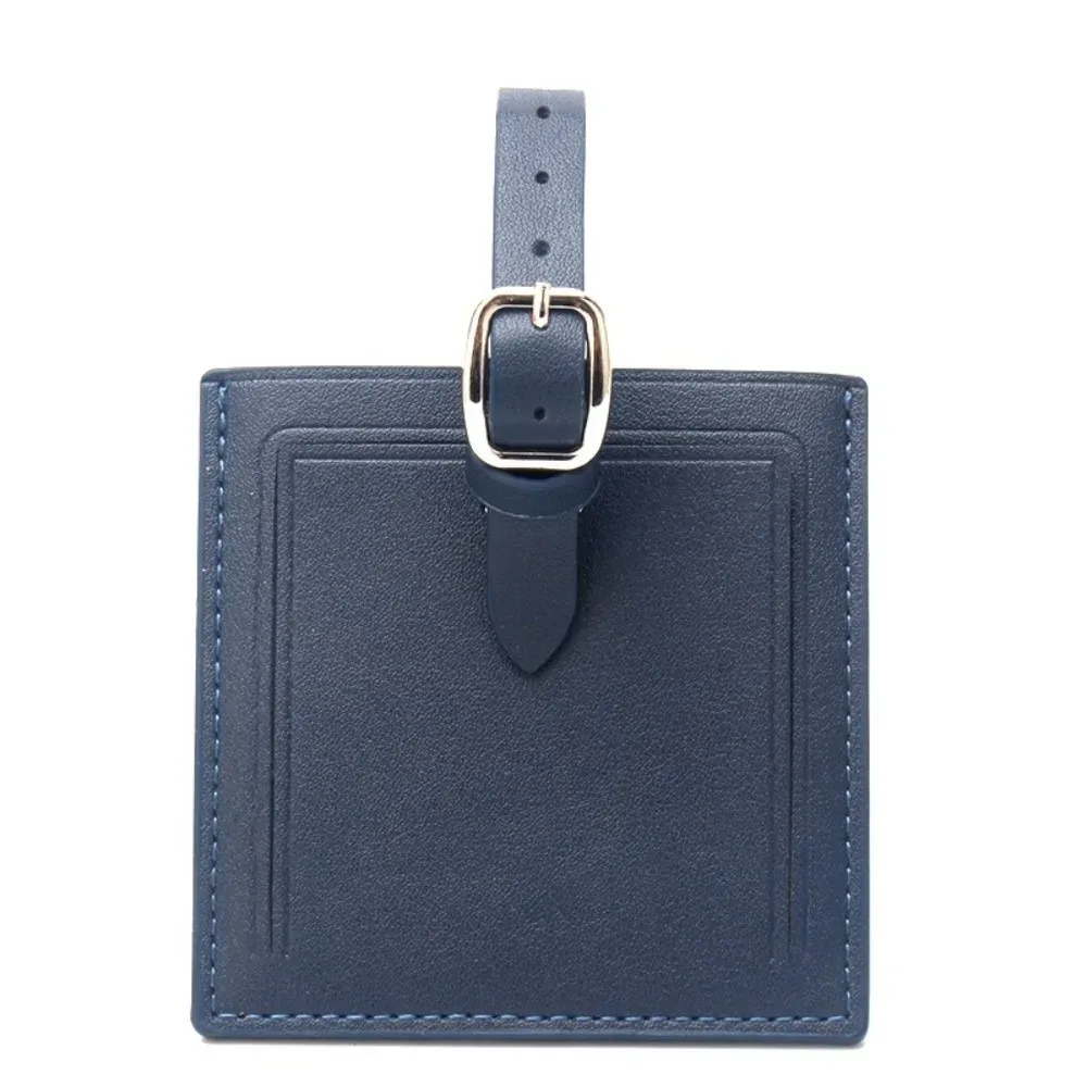 étiquettes de bagages carrées en cuir, étiquettes de voyage portables universelles avec signature, étiquette d'adresse pour bagages en papier pour hommes et femmes