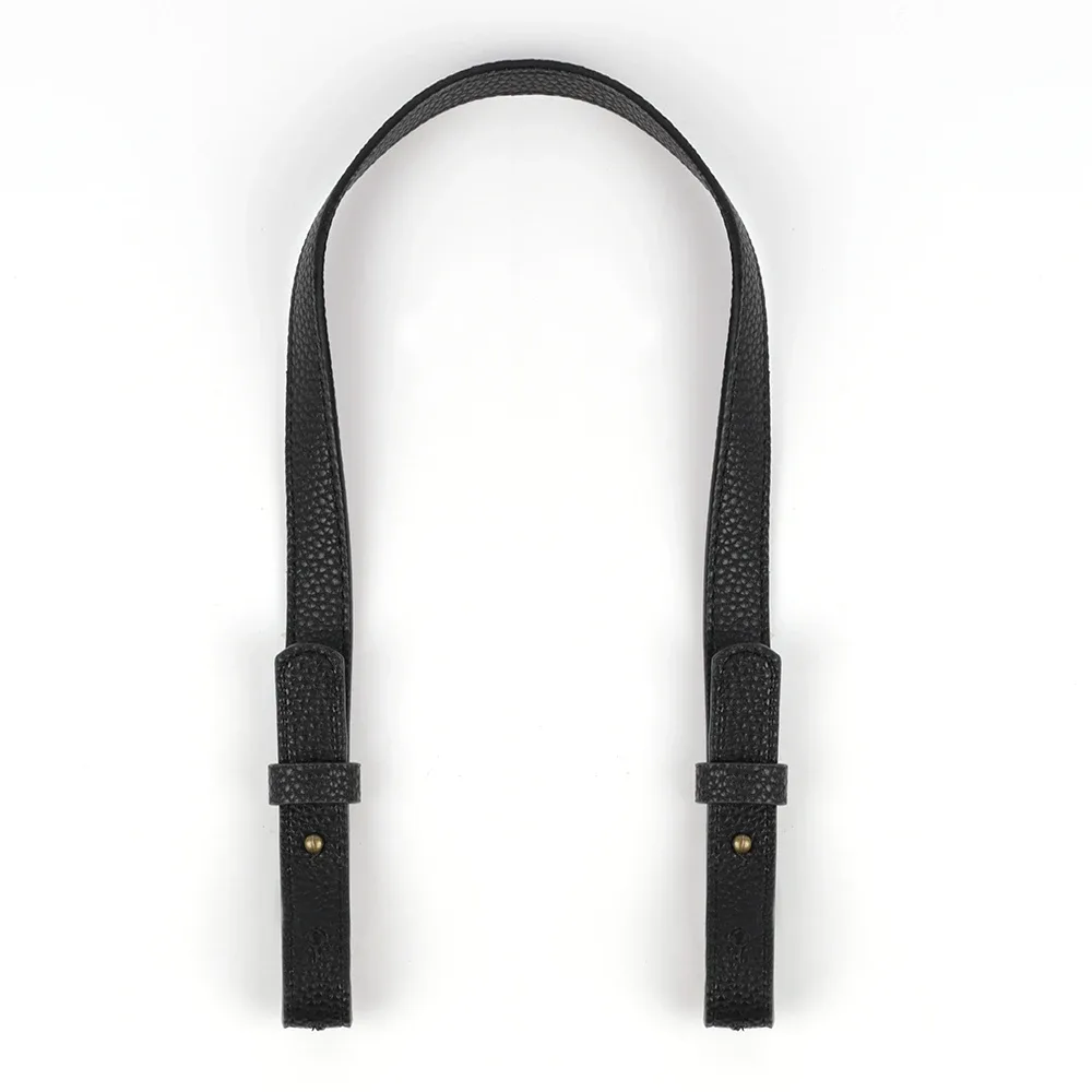 sangle de sac à bandoulière en cuir motif litchi réglable avec fermoir à pression, poignée de sac à main, couleurs noir et marron, ceinture de sac en cuir